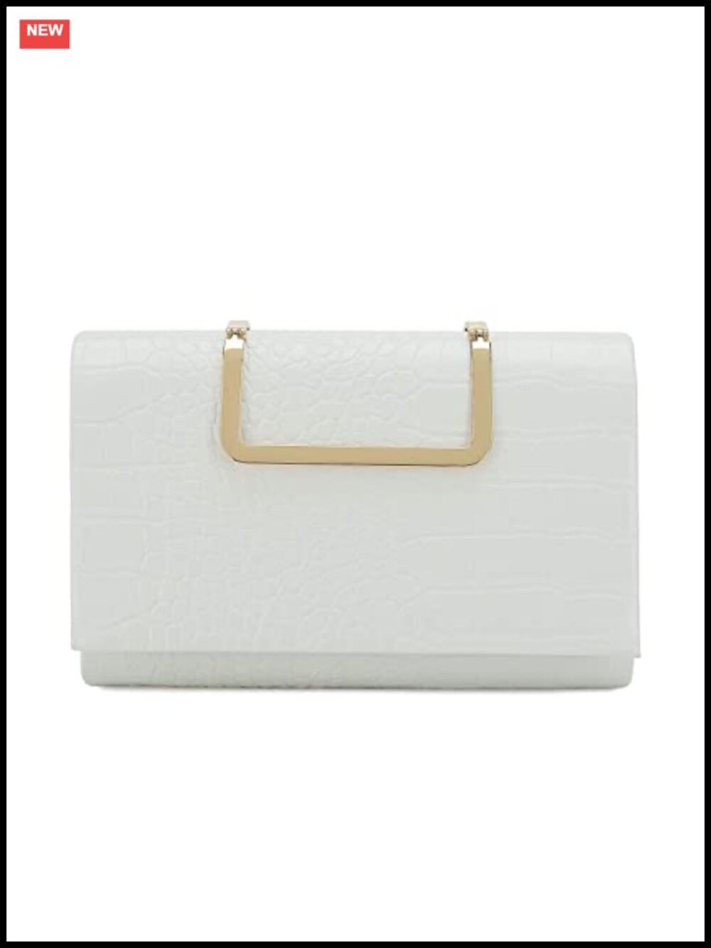 Crocodile Print PU Clutch Handbag with Chain Strap